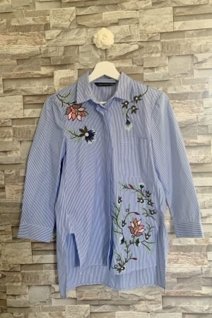 chemise feminina bordada zara