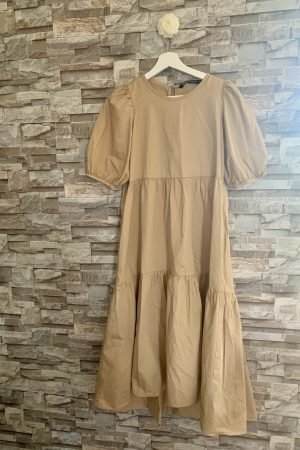 vestido longo marron zara